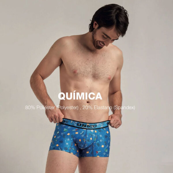 Ropa interior para hombre de Mundo Único. Bóxers modelo Quimica, corte corto.